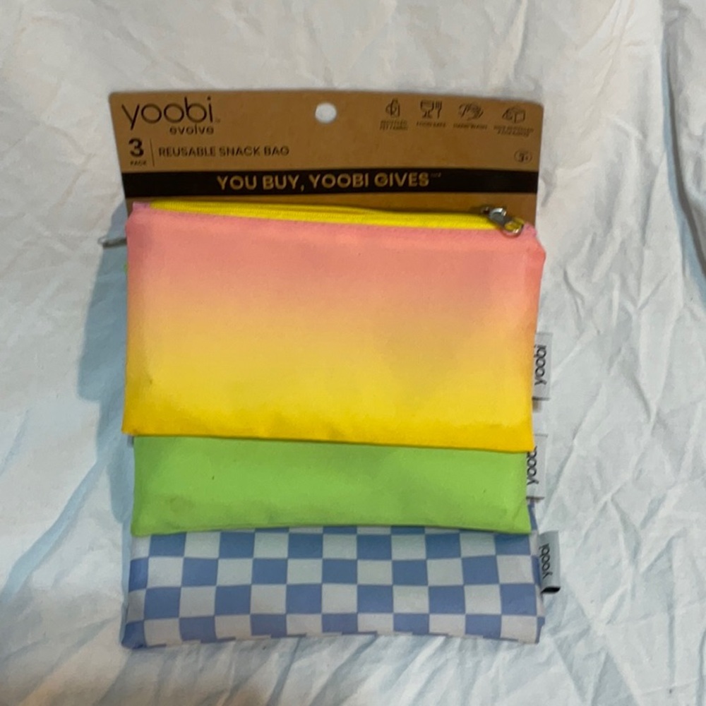 Yoobi Reusable Colorful Snack Bag Trio